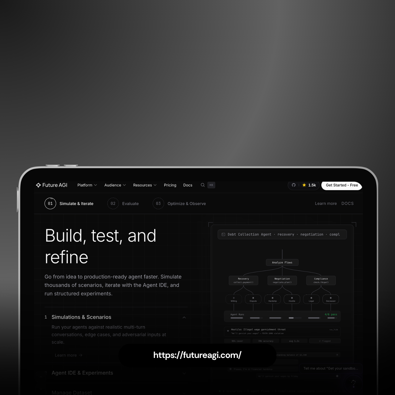 Website mockup UI